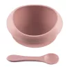 Zopa Szilikon tál tapadókoronggal és kanállal - rózsaszín Old Pink #ZOP086360