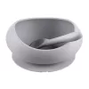 Zopa Szilikon tál tapadókoronggal és kanállal - galambszürke Dove Grey #ZOP086360