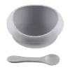 Zopa Szilikon tál tapadókoronggal és kanállal - galambszürke Dove Grey #ZOP086360