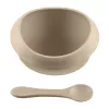 Zopa Szilikon tál tapadókoronggal és kanállal - bézs Sand Beige #ZOP086360