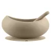 Zopa Szilikon tál tapadókoronggal és kanállal - bézs Sand Beige #ZOP086360