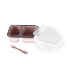   Zopa Szilikon uzsonnásdoboz kanállal (nagy) - rózsaszín Old Pink #ZOP086530