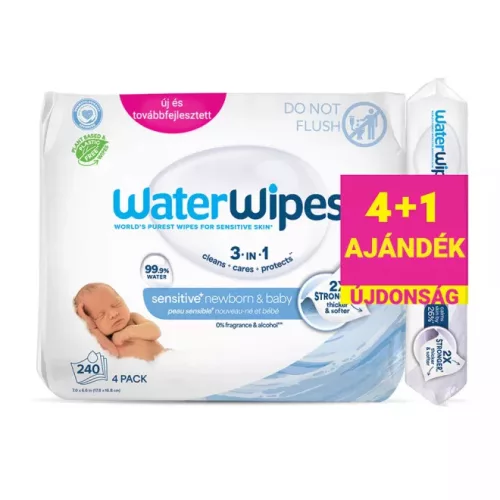 WaterWipes Nedves törlőkendő #4x60db + Soothing Clean Levendulás törlőkendő 60db
