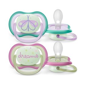   Philips Avent játszócumi ultra air #éjszakai #2db-os #0-6hó #lányos