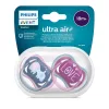 Philips Avent játszócumi Ultra Air 18+hó 2db elefántos lányos