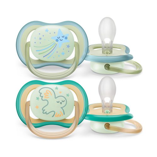 Philips Avent játszócumi ultra air #éjszakai #2db-os #0-6hó #fiús