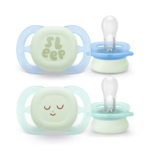 Philips Avent játszócumi Ultra Start éjszakai 0-2hó 2db fiús