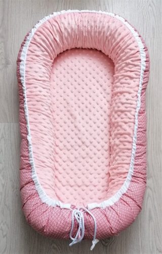 Szeko Babafészek Kókuszos minky #Rózsaszín Geo