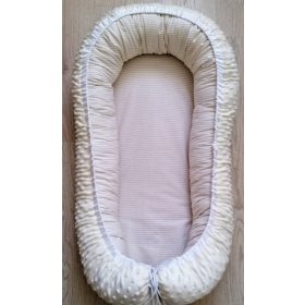 Szeko Babafészek Kókuszos XXL #minky Bézs csíkos