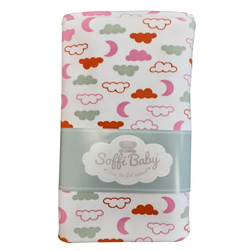 Soffi Baby takaró pamut dupla #75x100cm #rózsaszín felhők