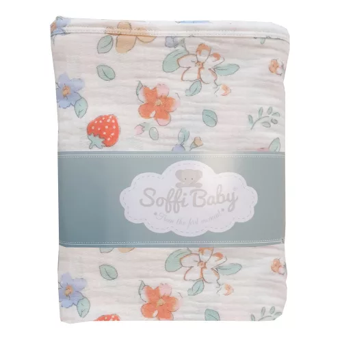 Soffi Baby takaró muszlin dupla 70x90cm epres