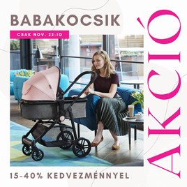 Csak ma estig 15-40% kedvezmény babakocsikra!