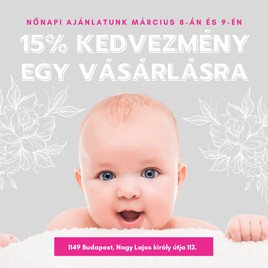 Nőnapi 15% kedvezmény üzletünkben
