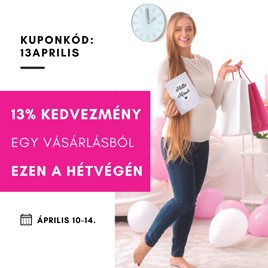 13% kedvezmény egy vásárlásra